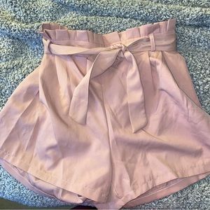Pink paper bag shorts